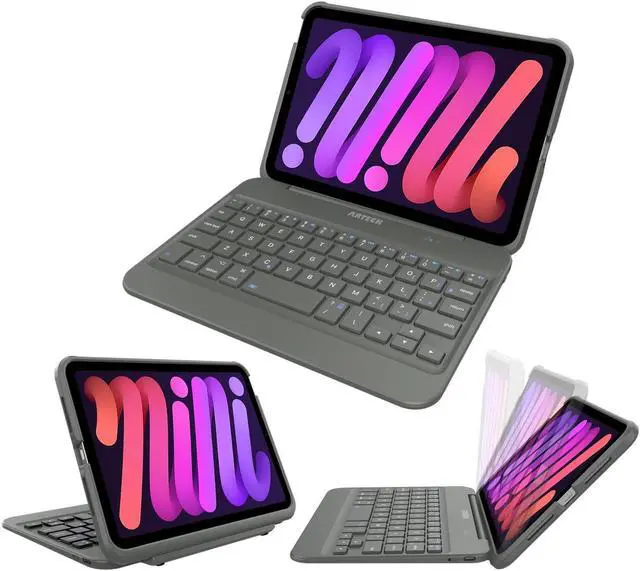 Alt view image 3 of 5 - Arteck iPad Mini A17 Pro (8.3-inch) Keyboard Case, Bluetooth Keyboard with Protection Shockproof Case for Apple 8.3-inch iPad Mini A17 Pro and Mini 6