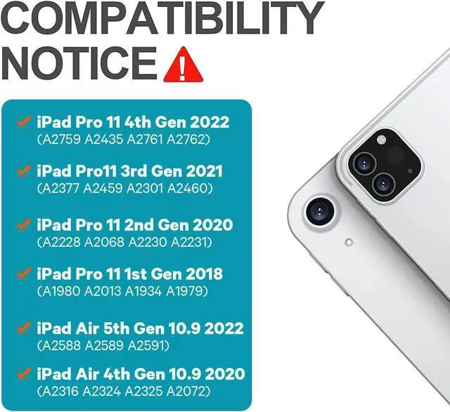 Alt view image 2 of 5 - iPad Air 5th/4th Generation Case with Keyboard, iPad Pro 11 inch Keyboard, Smart Trackpad, 7 Color Backlit, Wireless Detachable Keyboard for iPad Air 10.9 2022/2020, iPad Pro 11 (4/3/2/1 Gen), Black