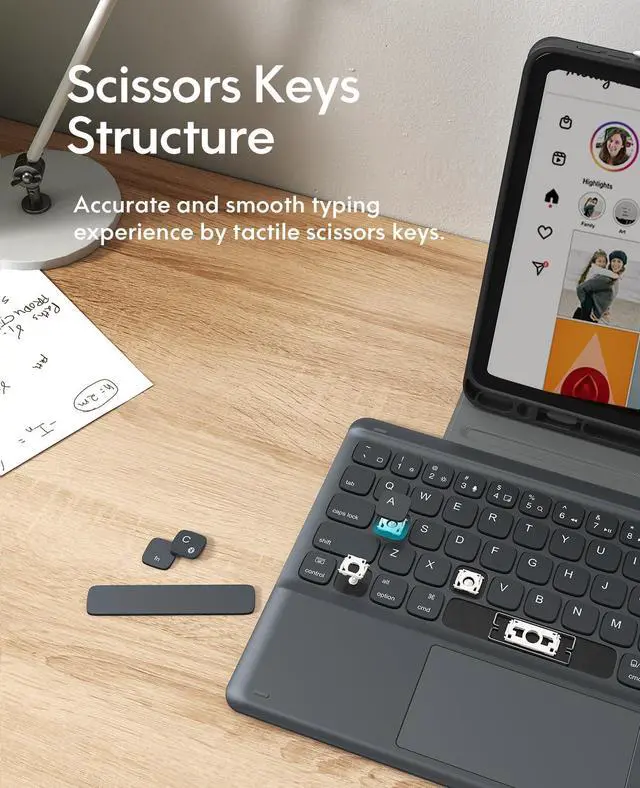 Alt view image 5 of 5 - iPad Air 5th/4th Generation Case with Keyboard, iPad Pro 11 inch Keyboard, Smart Trackpad, 7 Color Backlit, Wireless Detachable Keyboard for iPad Air 10.9 2022/2020, iPad Pro 11 (4/3/2/1 Gen), Black