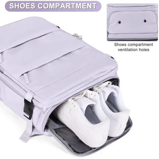 Alt view image 5 of 5 - coofay Large Carry On Backpack Flight Approved Personal Item Travel Backpack For Women Airline Approved Waterproof Sports Luggage Backpack Casual Daypack Small Hiking Backpack Purple Backpack