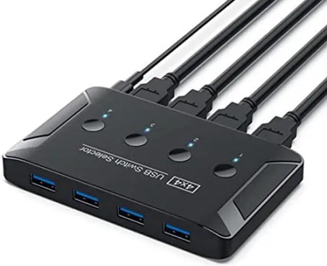 Main image of chenyang USB 3.0 KVM Sharing Switch Selector 4 Computers Sharing 4 USB Devices for Keyboard Mouse Scanner Printer