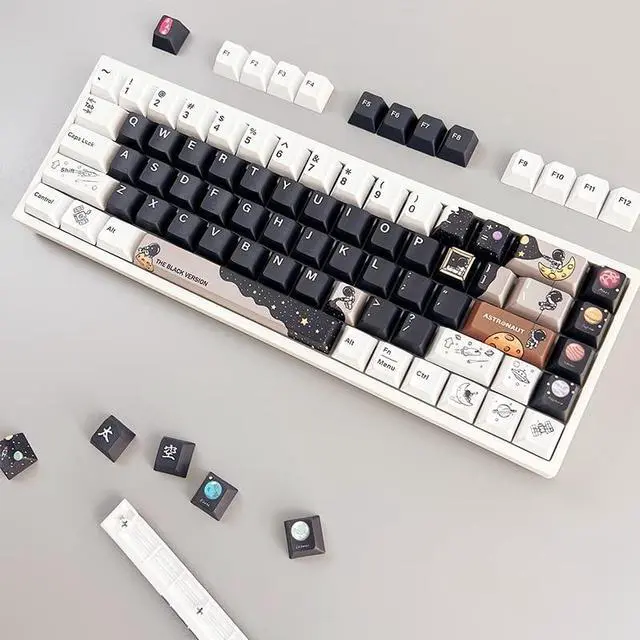 Alt view image 4 of 5 - Keycaps - Astronaut Theme, Cherry Height, 142 Keys, PBT Material, Opaque