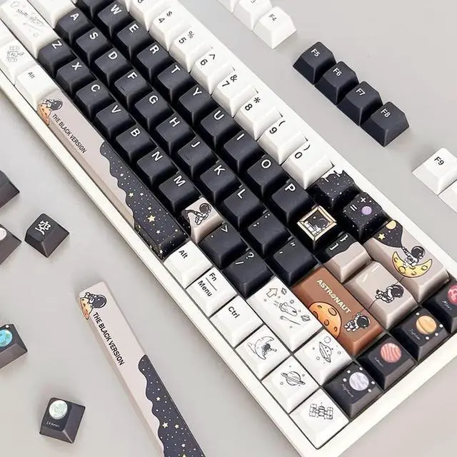 Alt view image 5 of 5 - Keycaps - Astronaut Theme, Cherry Height, 142 Keys, PBT Material, Opaque