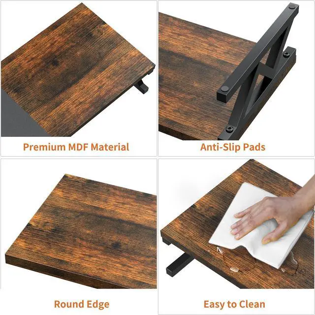 Alt view image 4 of 5 - ErgoFocus Dual Monitor Stand Riser, Large Wood Monitor Riser for 2 Monitors, Monitor Lift with Storage for Desk, Sturdy Wood&Steel Multi Screen Stand, Desktop Organizer Monitor Stand for Computer