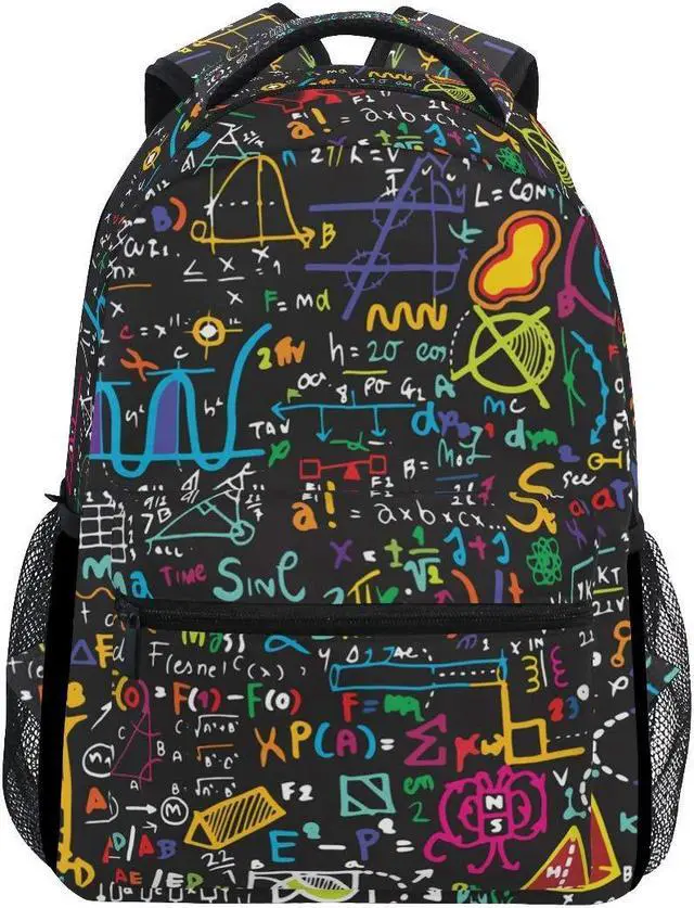 Main image of ALAZA Colorful Math Science Geometric Large Backpack Personalized Laptop iPad Tablet Travel School Bag with Multiple Pockets for Men Women College