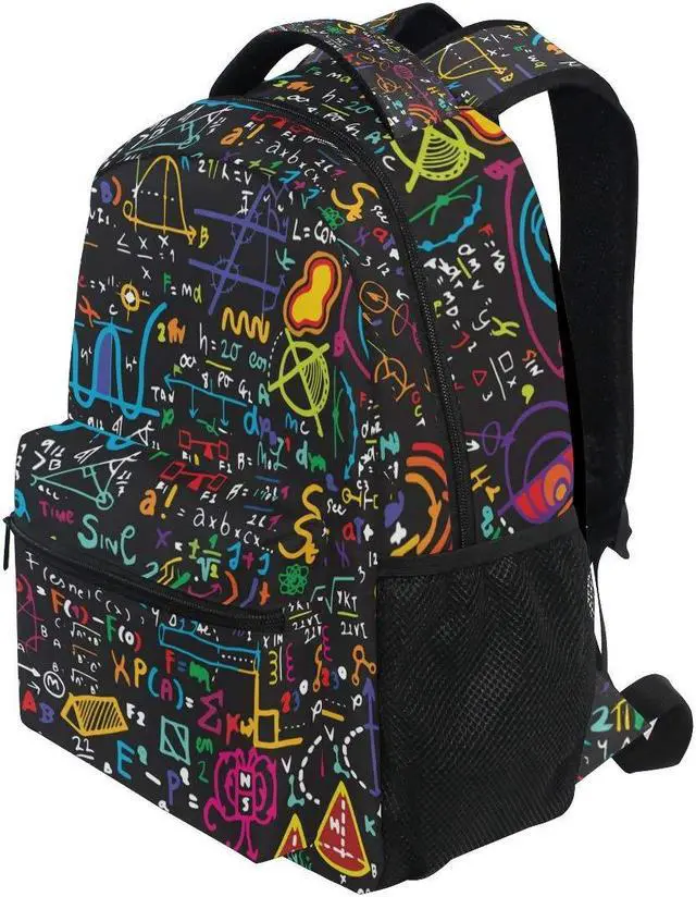 Alt view image 3 of 5 - ALAZA Colorful Math Science Geometric Large Backpack Personalized Laptop iPad Tablet Travel School Bag with Multiple Pockets for Men Women College