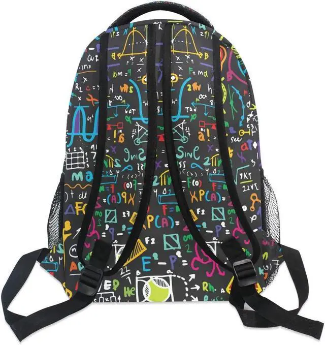 Alt view image 5 of 5 - ALAZA Colorful Math Science Geometric Large Backpack Personalized Laptop iPad Tablet Travel School Bag with Multiple Pockets for Men Women College