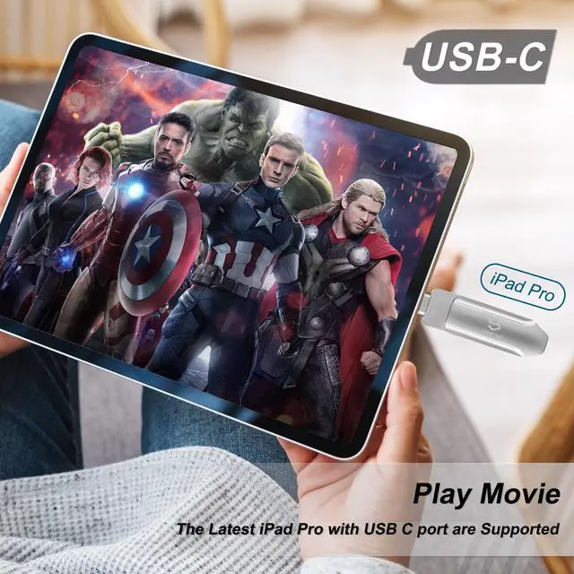 Alt view image 5 of 5 - 256GB Photo-Stick-iPhone-15-Thumb-Drive Flash-Drive-iPhone-Photo-Storage iPhone Backup Stick For Photos Videos Contacts iPhone-Photo-Transfer-Stick iPad USB C Memory Photo-Stick-Android iPad-USB-Drive