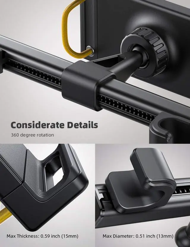 Alt view image 5 of 5 - Lamicall Car Headrest Tablet Holder and Wooden Laptop Stand