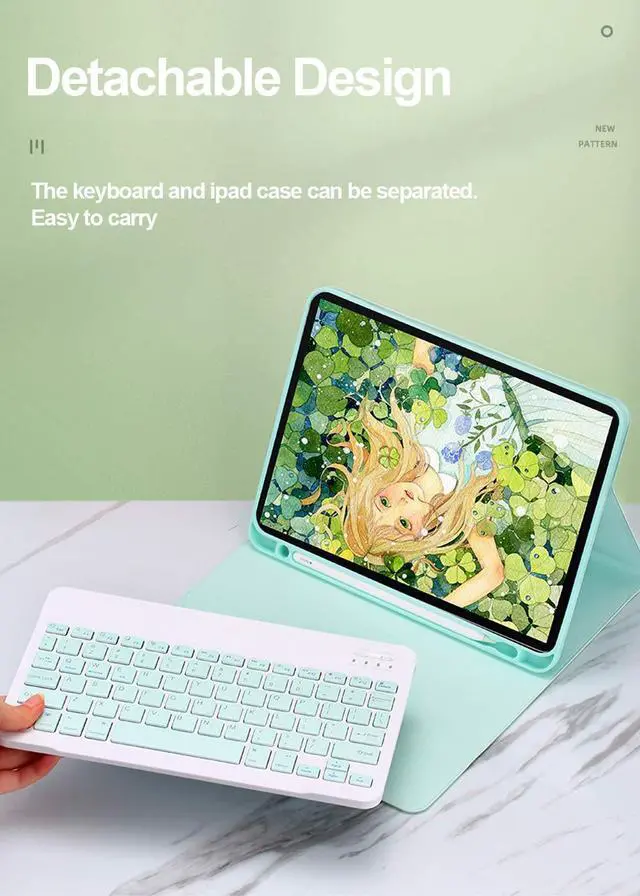 Alt view image 2 of 5 - with Mouse Keyboard case for Galaxy Tab A9+ /Tab A9 Plus 11 inch, 2023 Release Model SM-X210/X215/X216 Magnetic Detachable Bluetooth Keyboard Color KeyPink
