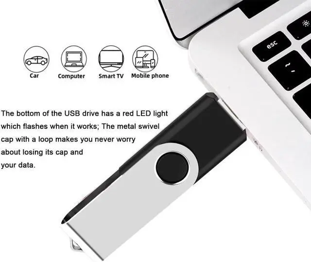 Alt view image 2 of 5 - MAKACTUA USB Flash Drive 2G 20 Pack Bulk USB 2.0 Flash Drives Thumb Drive Swivel Memory Stick Jump Drive Pen Drive Zip Drive