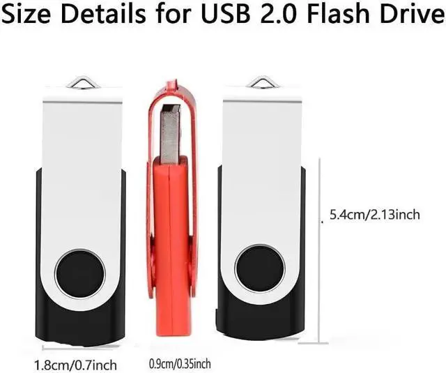 Alt view image 5 of 5 - MAKACTUA USB Flash Drive 2G 20 Pack Bulk USB 2.0 Flash Drives Thumb Drive Swivel Memory Stick Jump Drive Pen Drive Zip Drive