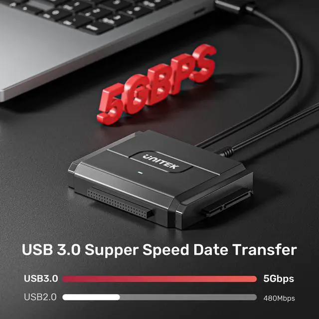 Alt view image 4 of 5 - Unitek SATA/IDE to USB 3.0 Adapter, IDE Hard Drive Adapter Kit Recovery Converter for Universal 2.5"/3.5" Inch IDE and SATA External HDD/SSD, Support 10TB