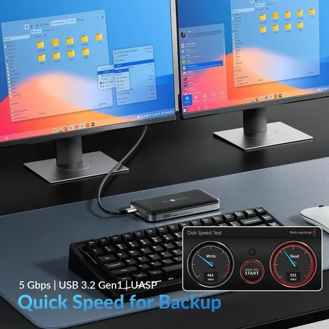 Alt view image 3 of 5 - SETMSPACE External Hard Drive, External SSD 256G, Portable Hard Drive 5Gbps | 551MB/s, USB C Hard Drive for Storage and Backup, High-End Solid State External Hard Drive for Mac, Xbox [LP5-256G]