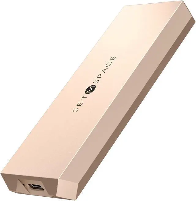 Main image of NVME Enclosure ['Tough Guy' Quality], 20 Gbps M.2 Enclosure for M-Key PCIe NVME, Solid Aluminium Alloy SETMSPACE M.2 Enclosure with USBC/A Cable, Screw Fixed SSD Enclosure for 2230/2242/2260/2280-Rose