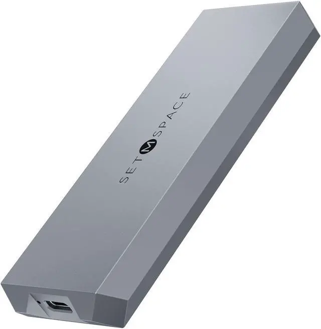 Main image of NVME Enclosure ['Tough Guy' Quality], 20 Gbps M.2 Enclosure for M-Key PCIe NVME, Solid Aluminium Alloy SETMSPACE M.2 Enclosure with USBC/A Cable, Screw Fixed SSD Enclosure for 2230/2242/2260/2280-Grey