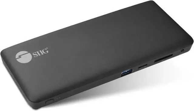 Main image of SIIG USB-C MST Triple Monitor Docking Station for Windows Thunderbolt 3 Compatible Single 4K Dual 2K Triple 1080p 65W PD, HDMI/DisplayPort, Gigabit Ethernet, SD/TF, USB 3.0 and Audio (JU-DK0R11-S1)