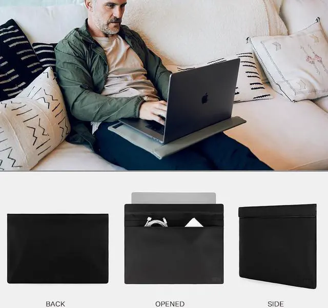 Alt view image 2 of 5 - SLNT Weatherproof Nylon Faraday Bag with Silent Pocket Technology - Signal Blocking Device Sleeve for 13 inch and 15 inch Laptops and Tablets, Provides Instant Protection (Black, 15 inch)