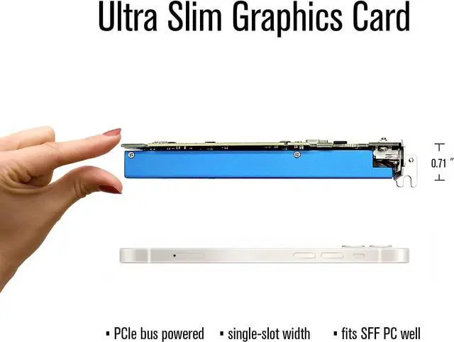 Alt view image 5 of 5 - SRhonyra GTX 1050 4GB Low Profile Graphics Card GDDR5 128 Bit 2 Monitor Video Card HDMI 2.0 Display Port 1.4 PCI Express 3.0 x16 Bus Powered