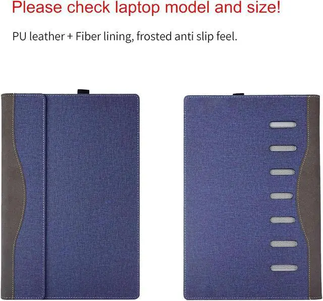 Alt view image 3 of 5 - RUNMEIJIA Laptop Cover for Dell Latitude 5450 5440 5430 5420 Series 14 inch 20212024 Notebook PC .2-in-1 Detachable PU Leather Notebook Sleeve (Blue)