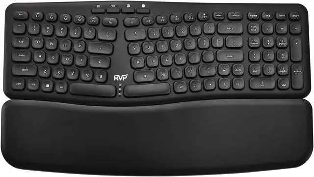 Main image of RVP+ Split Ergonomic Keyboard with Magnetic Wrist Rest (2.4 GHz), Wireless Keyboard and USB Interface - Black