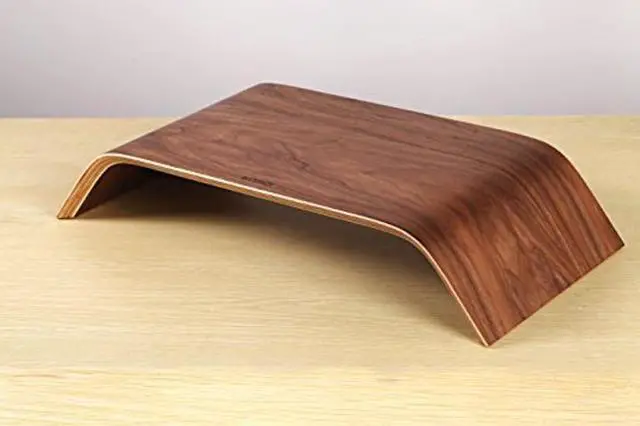 Alt view image 2 of 4 - SAMDI Wooden Computer Monitor Stand Save Space Desktop Riser for Computers LCD Monitors Laptop PC iMac Notebook Apple MacBook(Black Walnut)