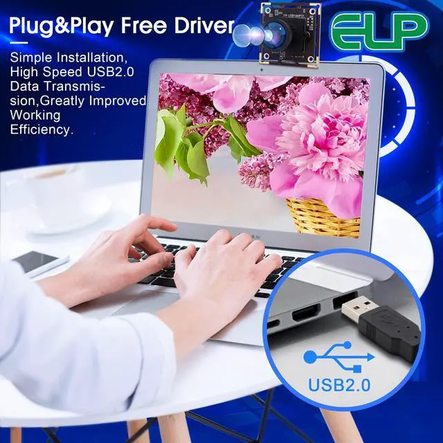 Alt view image 5 of 5 - ELP 16MP Wide Angle USB Camera Module for Raspberry Pi and Computer 4K Mini UVC USB2.0 Video Webcam Board with 118degree No Distortion Lens IMX298 Industrial PC Lightburn Camera for Laptop,Jetson Nano