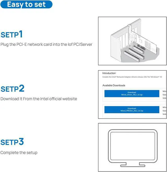 Alt view image 5 of 5 - 10Gb PCI-E NIC Network Card,Dual Copper RJ45 Port,Intel X540 Controller,PCI Express v3.0 X8 Ethernet LAN Adapter for Windows/Linux/ESX,Compare to Intel X540-T1/X540-T2