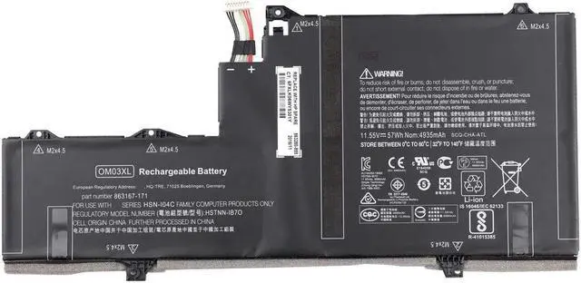 Main image of Vvsialeek OM03XL Replacement Battery Compatible with HP EliteBook X360 1030 G2 HSTNN-IB70 863167-1B1 Series 11.55V 57Wh