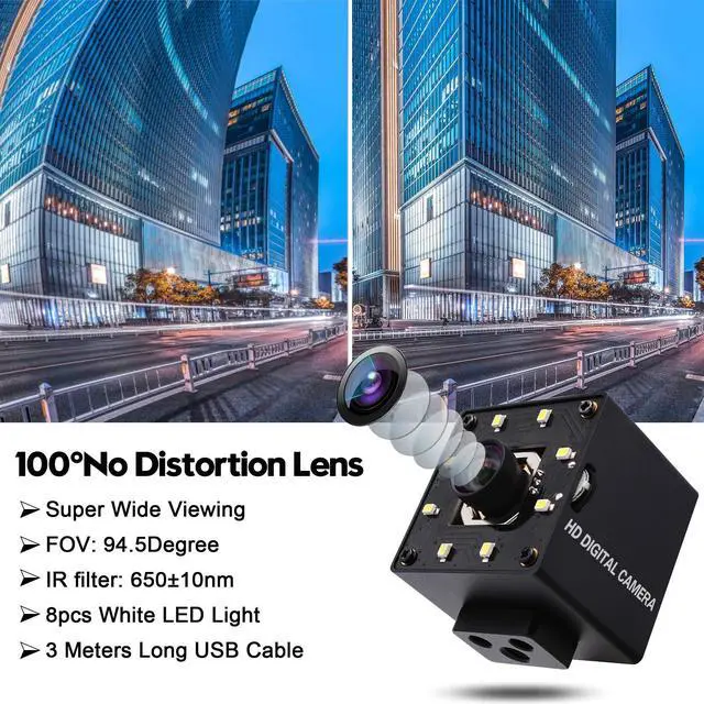 Alt view image 5 of 5 - SVPRO Webcam 4K Autofocus USB Camera 30fps UHD Computer Camera with Light,100 Degree Wide Angle Streaming Camera,Plug & Play Web Cam for Industrial Vision,Online Class,Video Conference,Support OTG