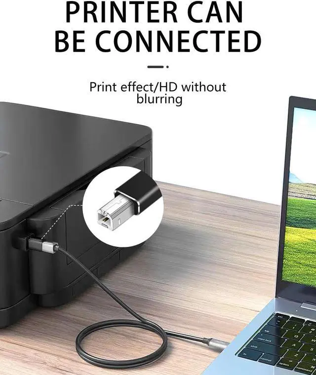 Alt view image 5 of 5 - USB C Adapter 20 Pack USB B to USB C, Type C Female to USB Printer Male Adapter, Type C to Midi Convert Connector Support Data Sync Compatible with Scanner Brother HP Canon Lexmark Epson Dell Xerox