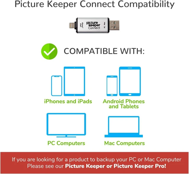 Picture Keeper Connect Photo & Video USB Flash Drive for Apple, Android ...
