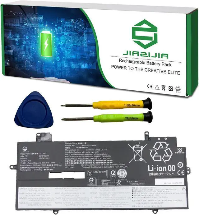 Main image of JIAZIJIA L20C4P71 SB10T83217 5B10W13974 Laptop Battery Replacement for Lenovo ThinkPad X1 Carbon 9th 10th 11th Gen X1 Yoga 6th 7th 8th Gen Series L20M4P71 SB10T83216 L20D4P71 L20L4P71 15.44V 57Wh