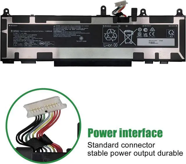 Alt view image 3 of 5 - JIAZIJIA WP03XL M73466-005 Laptop Battery Replacement for Hp EliteBook 830 835 840 845 860 865 G9 G10 X360 1040 G9 G10 ZBook Firefly 14 G9 G10 Series Notebook HSTNN-OB2J M64304-AC1 11.58V 51.3Wh