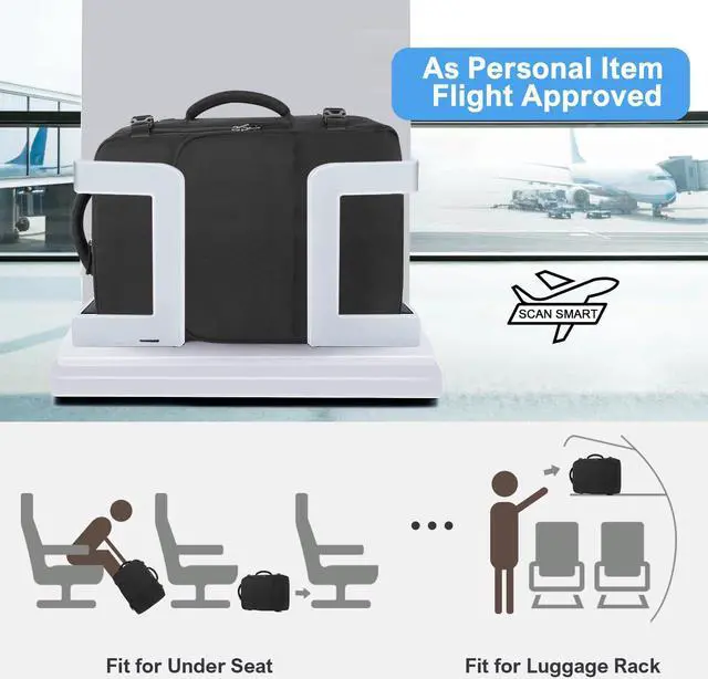 Alt view image 2 of 5 - Sinaliy Backpack (Black & Beige), Flight Approved Personal Item Travel Backpack, Carry On Backpack with Multi-Pockets, College Bag, Hiking Waterproof Backpack, Business Backpack with USB Charging Port