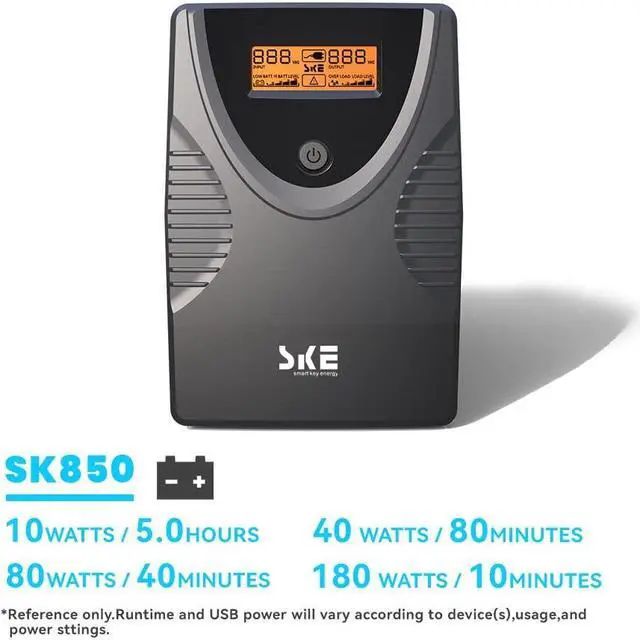 Alt view image 2 of 5 - SKE UPS 850VA+1500VA Battery Backup Power Supply Surge Protector 480W+900W Set Intelligent UPS with LCD Uninterruptible Power Supply