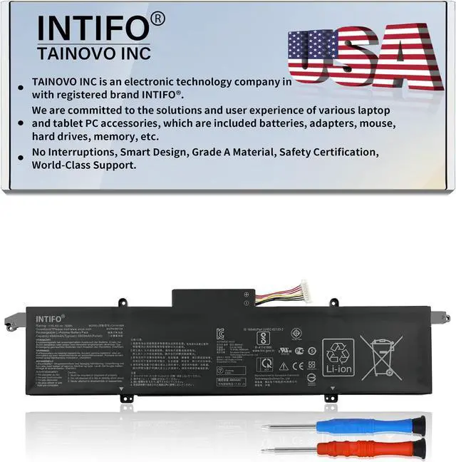 Main image of INTIFO 76Wh C41N1908 Laptop Battery Compatible with Asus ROG Zephyrus G14 GA401 GA401I GA401IH GA401II GA401IU GA401IV GA401IV-BR9N6 GA401Q GA401QH GA401QM Notebook [15.4V 4940mAh 4-Cell]