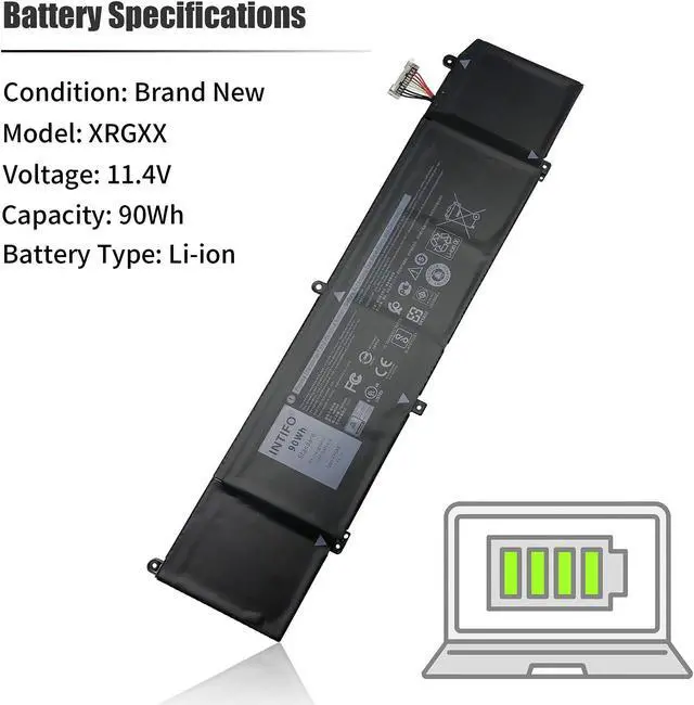 Alt view image 3 of 5 - INTIFO 90Wh XRGXX Laptop Battery Compatible with Dell Alienware 2018 Year Orion M15 P79F M17 R1 P37E G5 5590 G7 7590 7790 Series Notebook 1F22N JJPFK 8622M HYWXJ K69WH 6YV0V [11.4V 90Wh 6-Cell]