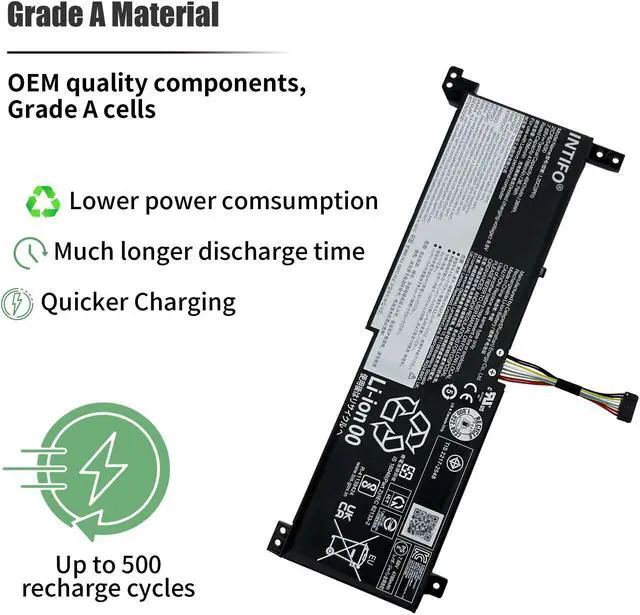 Alt view image 4 of 5 - INTIFO 38Wh L20C2PF0 Laptop Battery Compatible with Lenovo IdeaPad 3-14ITL6 3-15ITL6 3-17ITL6 3-14ADA6 3-17IRU7 K14 V14 V15 G2-ITL G2-ALC G4-IRU L20B2PF0 L20L2PF0 L20M2PF0 L20M2PF8 [7.68V 2-Cell]