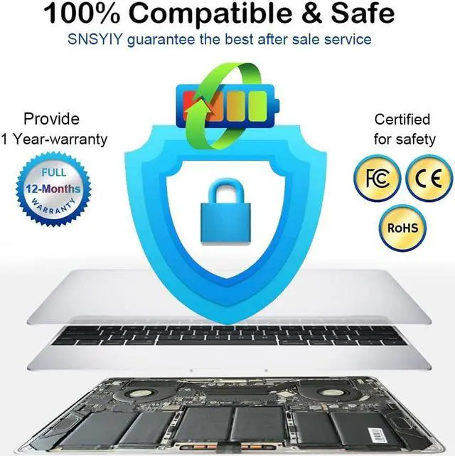Alt view image 3 of 5 - SNSYIY A1989 Replacement Battery A1964 for MacBook Pro 13 Inch A1989 (Mid 2018, 2019) & MacBook Pro 13 Inch A2251 (2020), A1964 Laptop Battery EMC 3214 3358 3348 5086mAh