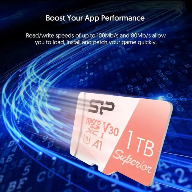 Alt view image 5 of 5 - SP Silicon Power 1TB Micro SD Card U3 Nintendo-Switch Compatible, SDXC microsdxc High Speed MicroSD Memory Card with Adapter