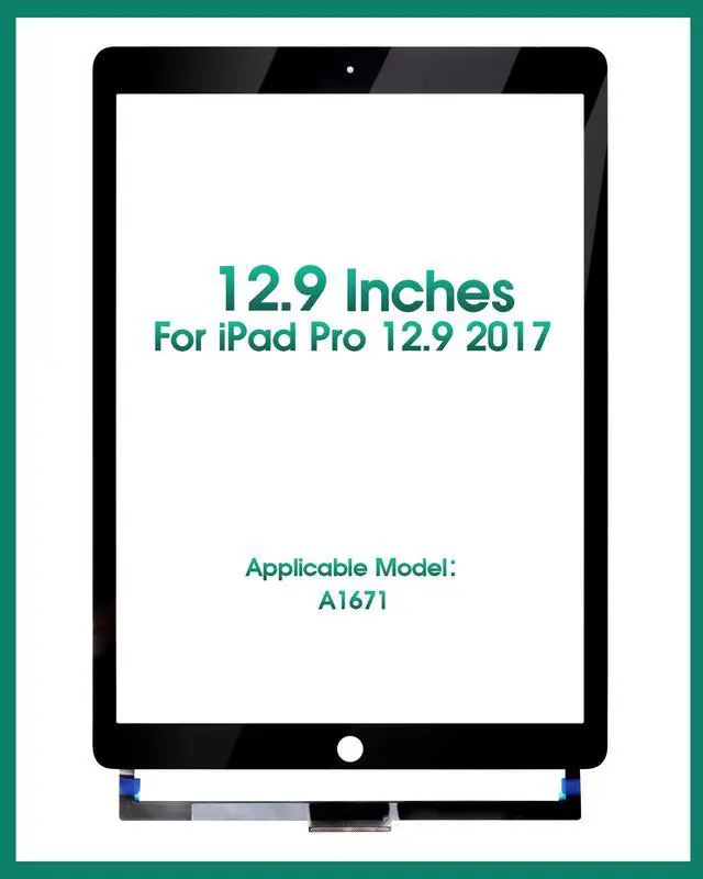 Alt view image 3 of 5 - for iPad Pro 12.9 2nd Touch Screen Replacement for iPad Pro 12.9 2017 Digitizer Sensor A1671 Touch Digitizer Panel Glass Compatible with A1670 Repair Parts Kits(No LCD) (Black)