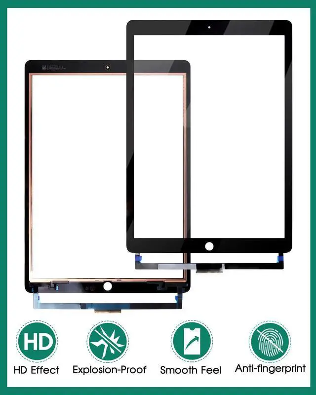 Alt view image 4 of 5 - for iPad Pro 12.9 2nd Touch Screen Replacement for iPad Pro 12.9 2017 Digitizer Sensor A1671 Touch Digitizer Panel Glass Compatible with A1670 Repair Parts Kits(No LCD) (Black)
