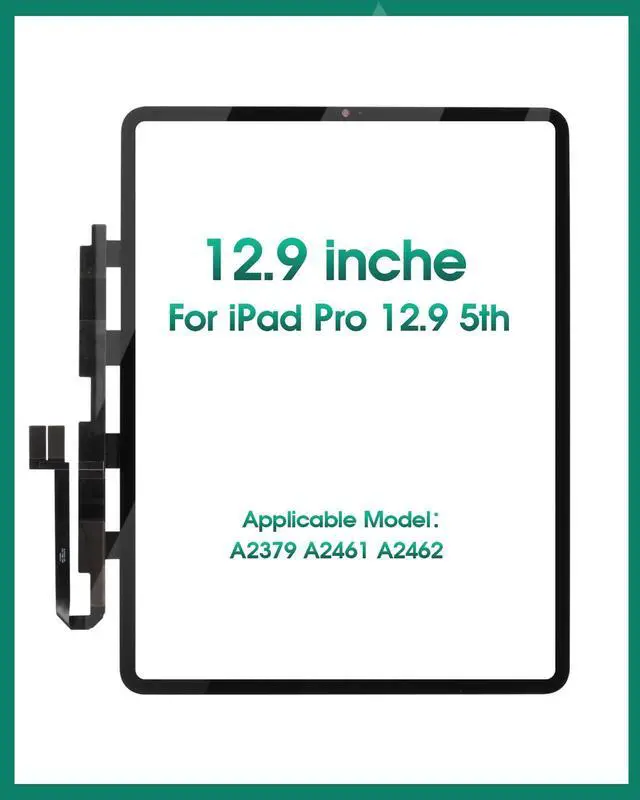 Alt view image 3 of 5 - for iPad Pro 12.9 2021 Screen Replacement for iPad Pro 12.9 5th Touch Screen Repari Kits for iPad Pro 12.9 5th Gen Digitizer Screen Replacement A2379 A2378 A2461 Black (No LCD/Display)