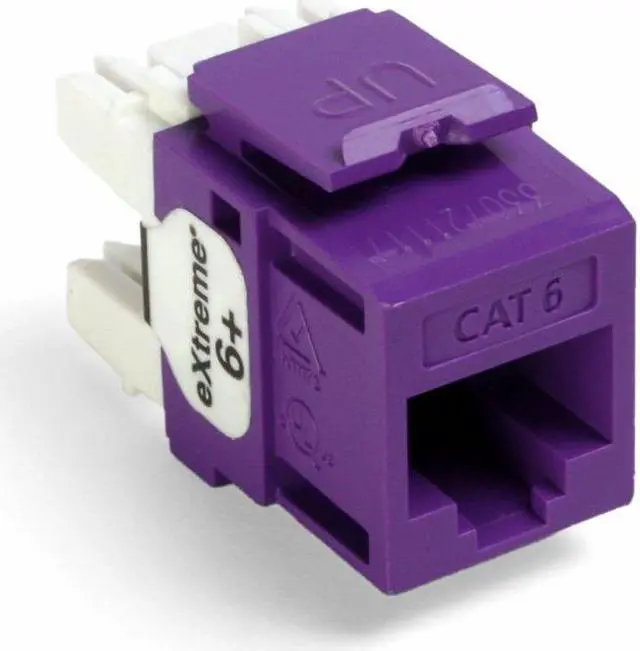 Main image of Leviton Extreme 6+ QuickPort Connector, CAT 6, 25-Pack, 61110-BP6, Purple