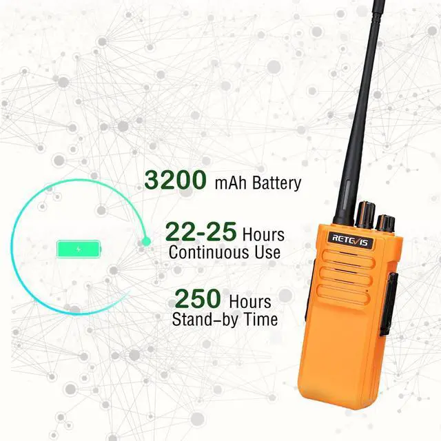 Alt view image 4 of 5 - Retevis RT29 Two Way Radios Long Range Rechargeable,Heavy Duty 2 Way Radio for Adults,Professional Walkie Talkies with IP67 Waterproof Mic,VOX,Emergency Alarm,for Survive Adventure Hunting(2 Pack)