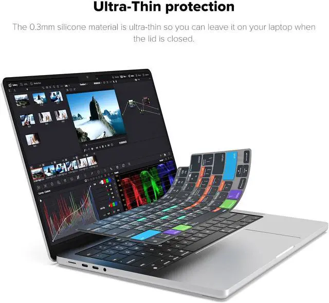 Alt view image 3 of 5 - JCPal Davinci Resolve Shortcut Guide Keyboard Cover for Apple MacBook Pro 14 inch and MacBook Pro 16 inch (M1-M4 Models) and MacBook Air 13 inch and MacBook Air 15 inch (M2-M4 Models) (US-Layout)