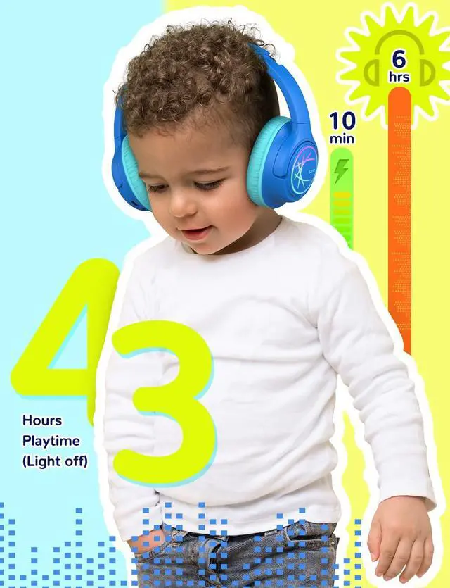 Alt view image 4 of 5 - iClever BTH18 & BTH12 Kids Bluetooth Headphones Bundles-Comfortable Fit, Stereo Sound, Foldable, Adjustable Headband, Childrens Headphones for iPad Tablet Home School Travel