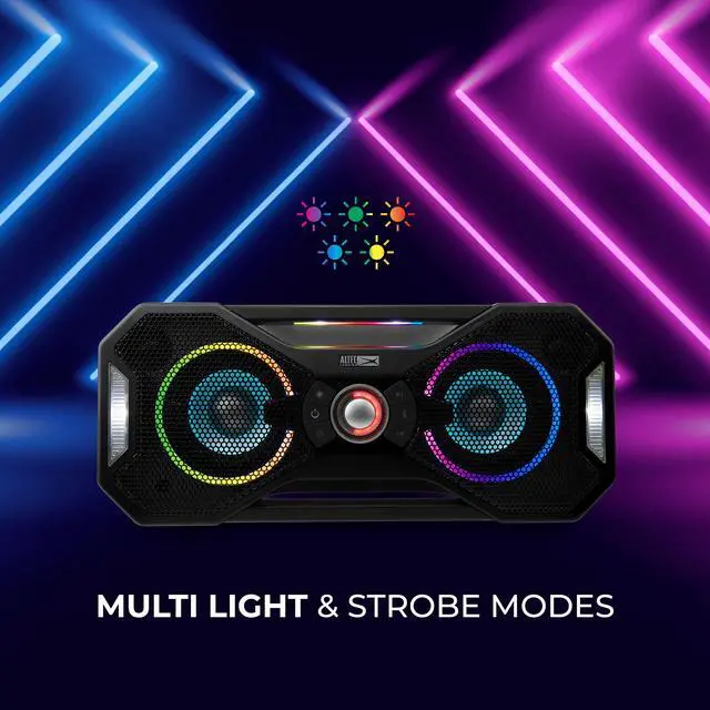 Alt view image 3 of 5 - Altec Lansing Mix 2.0 - Waterproof Bluetooth Speaker with Strong Bass, Portable Speaker for Travel & Outdoor Use, 100 Foot Range & 20 Hour Playtime, Black