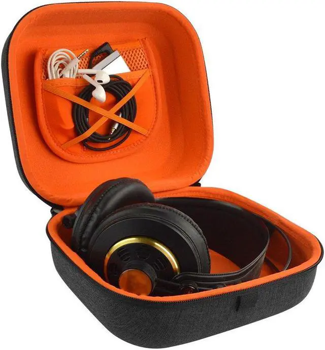 Alt view image 3 of 5 - Geekria Shield Case Compatible with AKG K340, K240, K242, K271, K272, K141, K142, K121 Headphones, Replacement Protective Hard Shell Travel Carrying Bag with Cable Storage (Dark Grey)